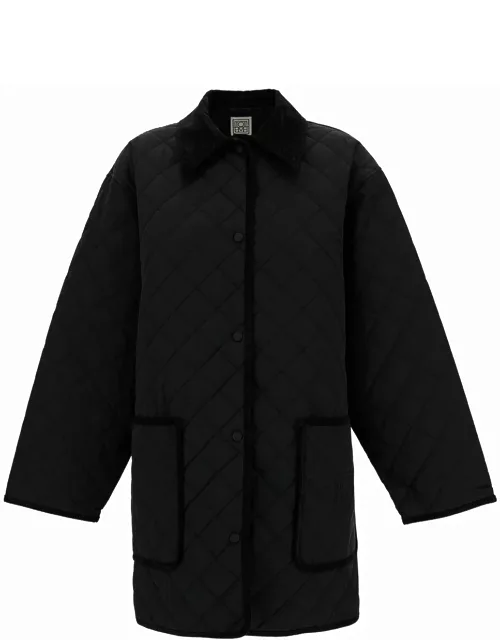 Totême Black Jacket With Collar And Over