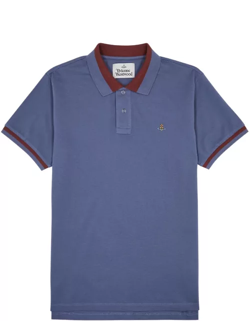 Vivienne Westwood Logo-embroidered Piqué Cotton Polo Shirt - Blue