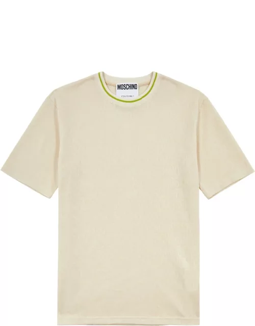 Moschino Logo-jacquard Jersey T-shirt - Beige