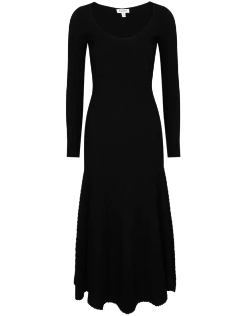 Alaïa Ribbed Stretch-knit Midi Dress - Black - 38 (UK10 / S)