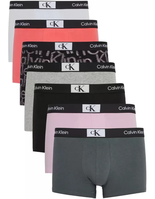 Calvin Klein Logo Stretch-cotton Trunks - set of Seven - Multicoloured