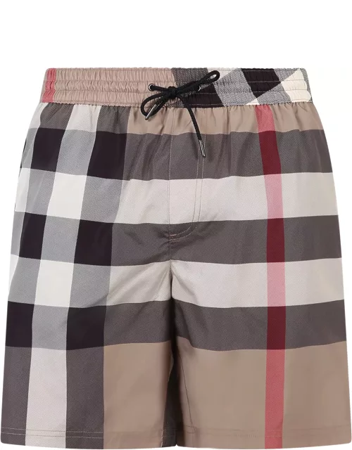 Burberry Boxer Swimsuit With Vintage Check Pattern