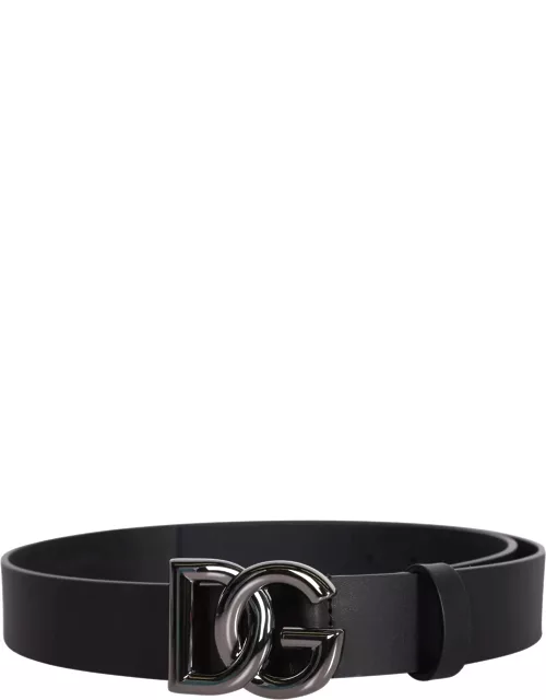 Dolce & Gabbana Dg Logo-buckle Leather Belt
