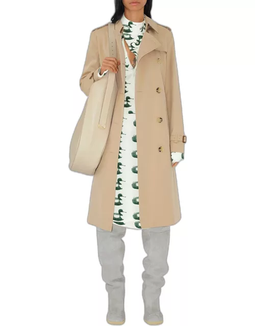 Kensington Organic Belted Double-Breasted Long Trench Coat