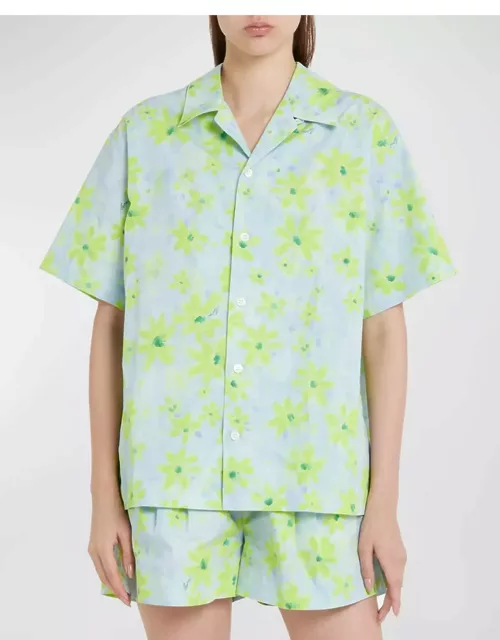 Floral-Print Camp-Collar Shirt