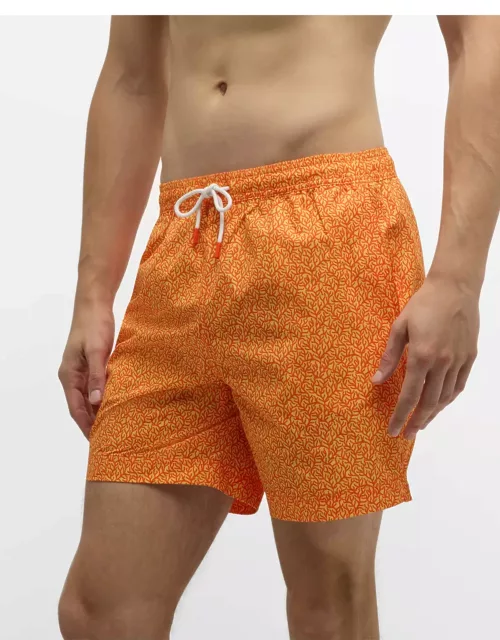 Men's Coral-Print Quick-Dry Swim Short