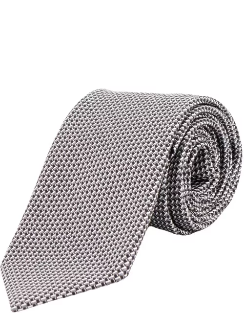 Tom Ford Geometric Silver Tie
