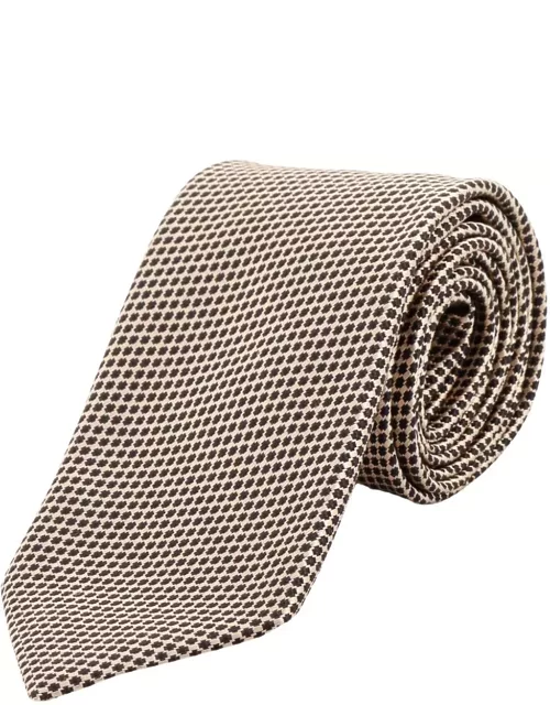 Tom Ford Micro-pattern Platinum Tie