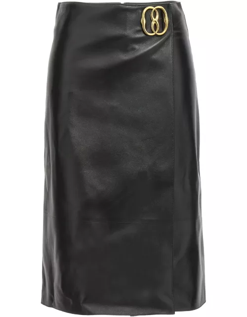 Bally Logo Leather Skirt