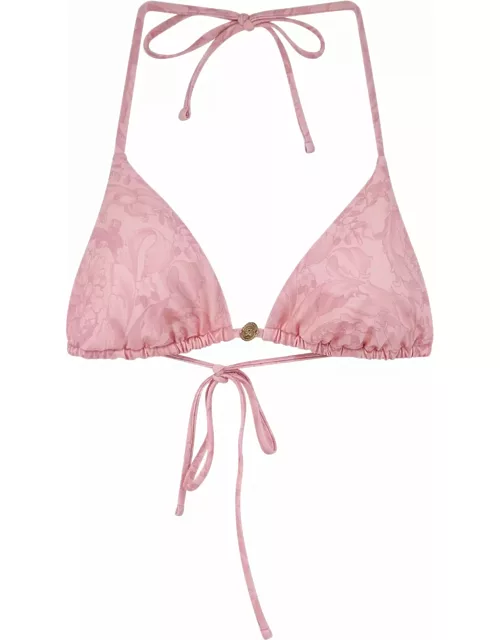 Versace barocco Pink Polyester Blend Bikini Top