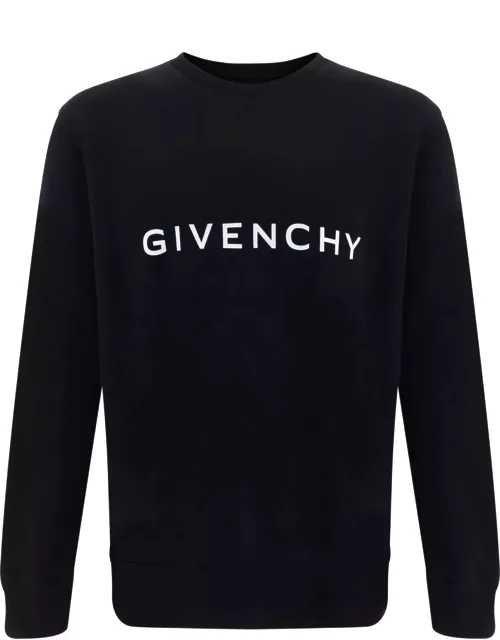 Givenchy Archetype Slim Sweatshirt In Black Gauzed Fabric