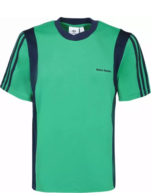 Y-3 Striped Details Green T-shirt