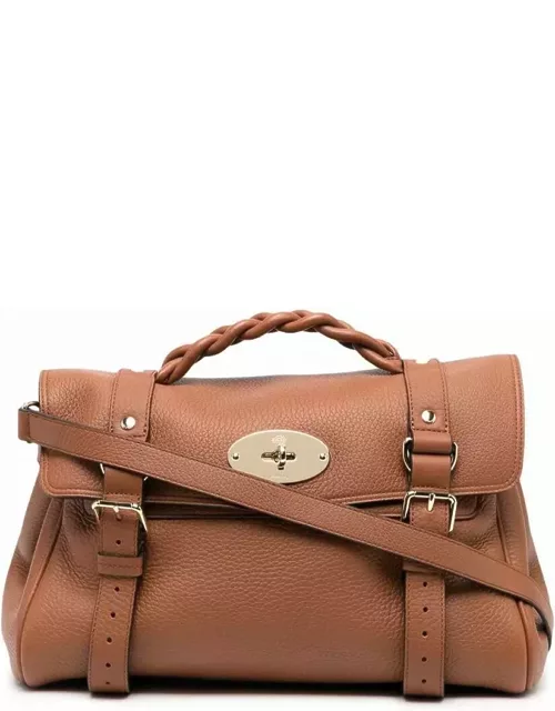 Alexa Heavy Brown Leather Crossbody Bag Mulberry Woman