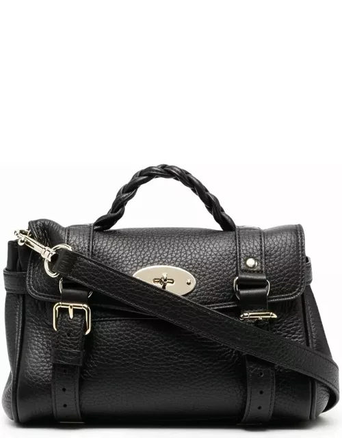 Mulberry mini Alexa Black Handbag With Turn Lock Closure In Grain Leather Woman