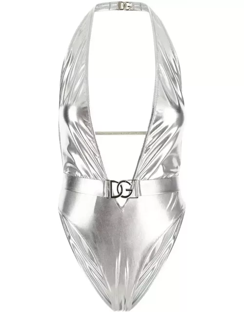 Dolce & Gabbana Metallic Logo Swimsuit