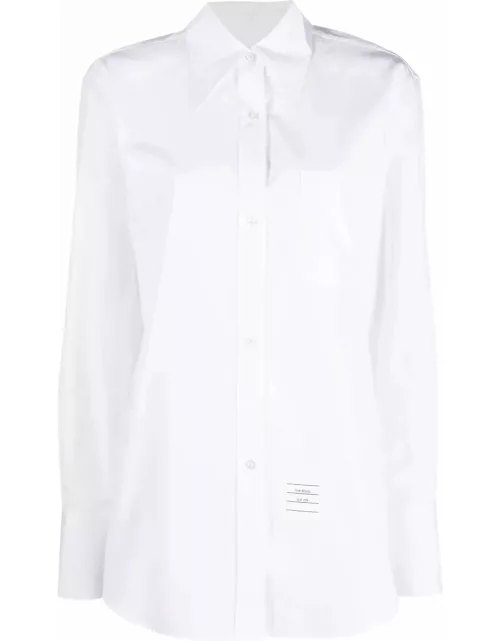 Thom Browne Exaggerated Easy Fit Point Collar Shirt In Poplin