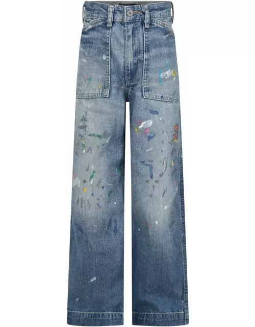 Ralph Lauren Blue Jeans With Spots Of Colour