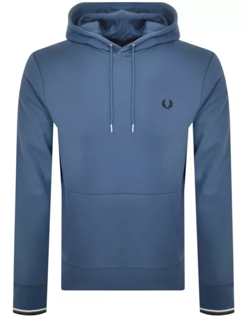 Fred Perry Tipped Logo Hoodie Blue