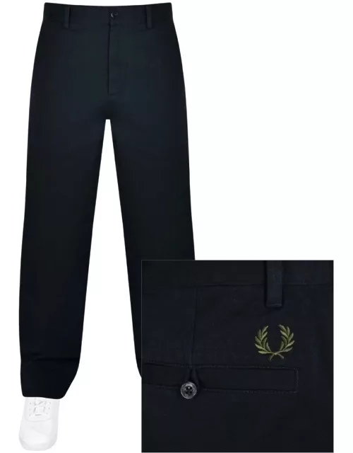 Fred Perry Straight Leg Twill Trousers Navy