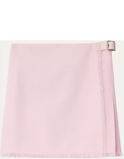 Pleated Mini Skirt with Belted Detai