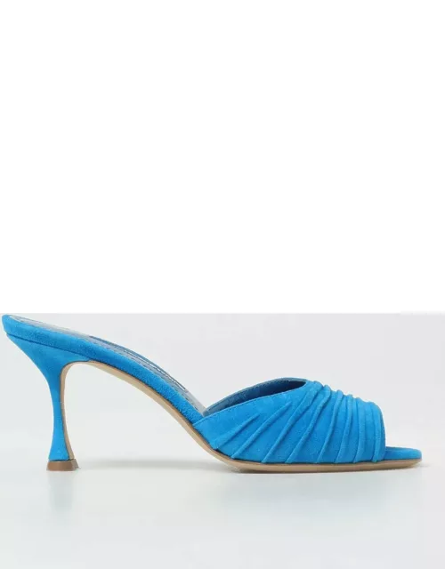Heeled Sandals MANOLO BLAHNIK Woman colour Gnawed Blue