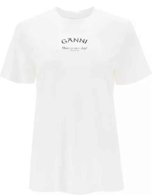 Ganni Lettering Print T-shirt