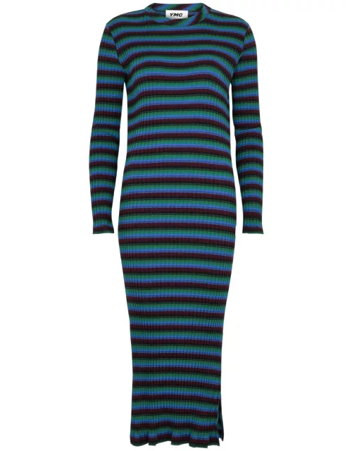 Ymc Raindrops Striped Jersey Midi Dress - Multicoloured - S (UK8-10 / S)