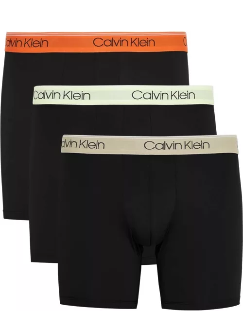 Calvin Klein Logo Stretch-jersey Boxer Briefs - set of Three - Black
