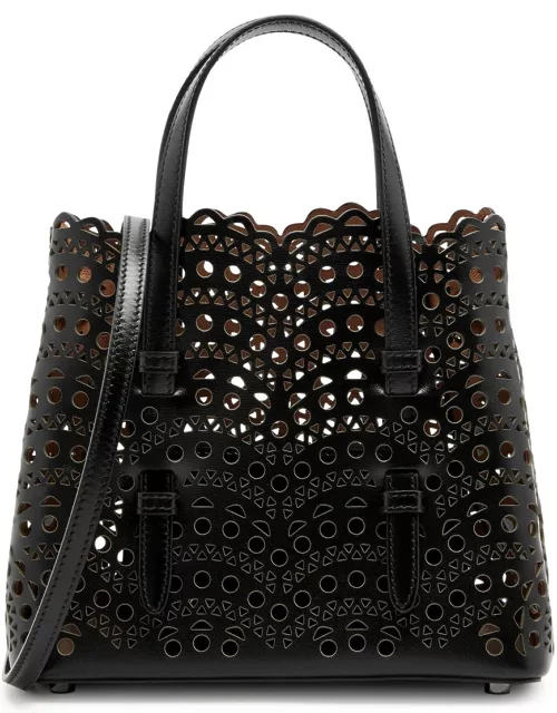 Alaïa Mina 20 Laser-cut Leather top Handle bag - Black