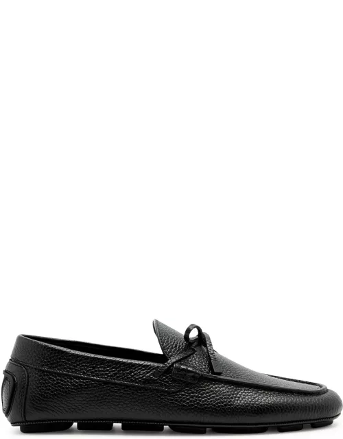 Valentino Garavani VLogo Grained Leather Driving Shoes - Black - 42 (IT42 / UK8)