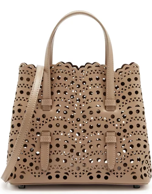 Alaïa Mina 20 Laser-cut Leather top Handle bag - Sand