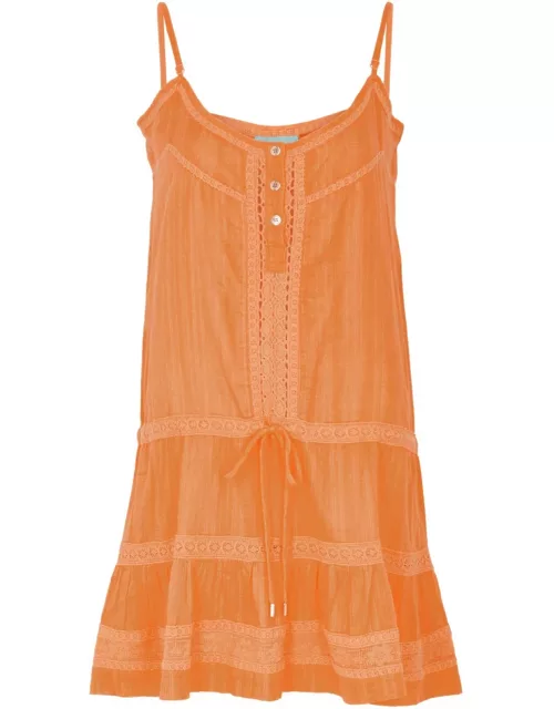 Melissa Odabash Kelly Crochet-trimmed Cotton Dress - Orange - S (UK8-10 / S)