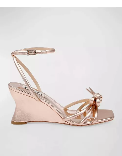 Luciana Knot Ankle-Strap Wedge Sandal