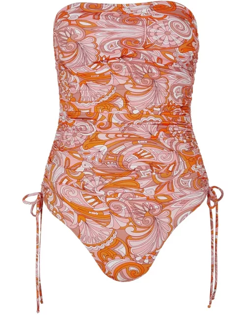 Melissa Odabash Sydney Strapless Paisley-print Swimsuit - Orange - 40 (UK 8 / S)