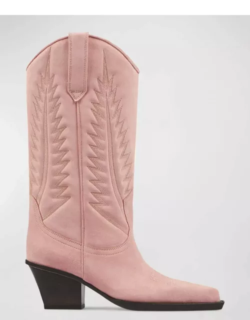 Rosario Embroidered Suede Western Boot