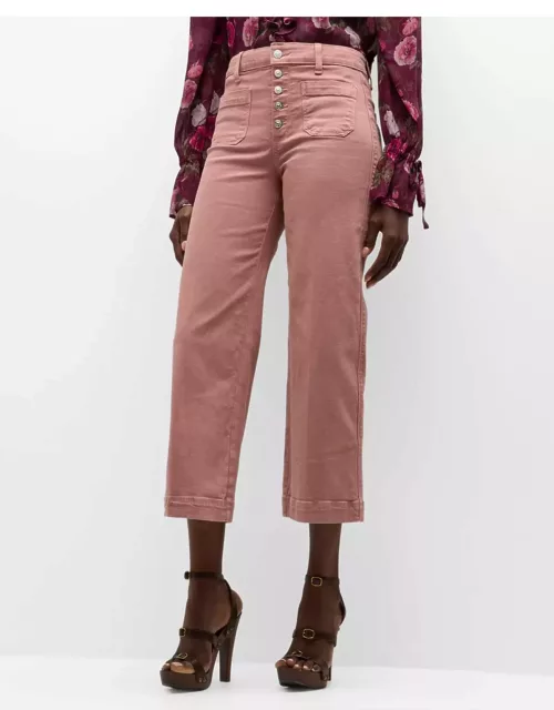 Anessa Cropped Wide-Leg Patch Pocket Jean