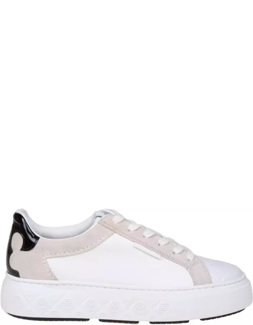 Tory Burch Ladybug Sneakers In White Suede And Leather
