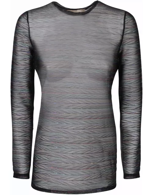 Alessandro Enriquez Striped Metallic Black/multicolor Shirt