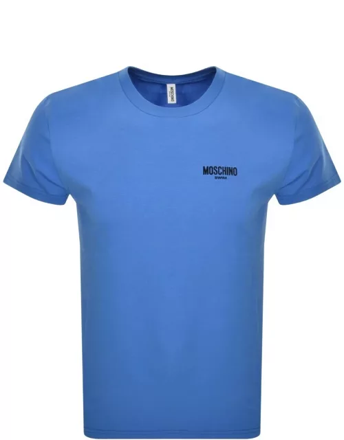 Moschino Logo Print T Shirt Blue