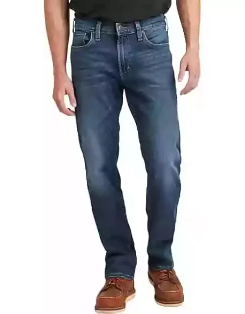 Silver Jeans Men's Zac Relaxed Fit Straight Leg Jeans Dark Wash