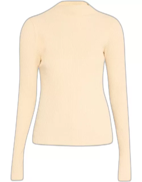 Carla Fitted Long-Sleeve Mock-Neck Top