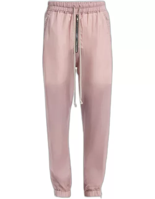 Mid-Rise Relaxed-Leg Sheer Pull-On Jogger Pant