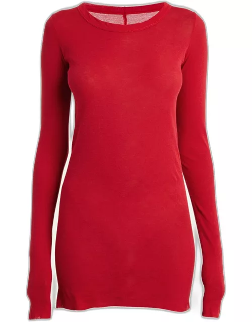 Long-Sleeve Fitted Rib Tunic Top