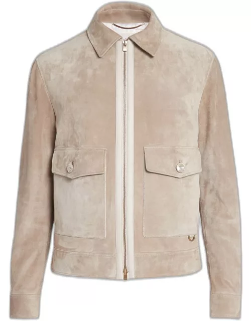 Men's Suede Full-Zip Blouson Jacket