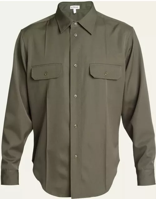 Men's 2-Pocket Wool-Blend Shirt