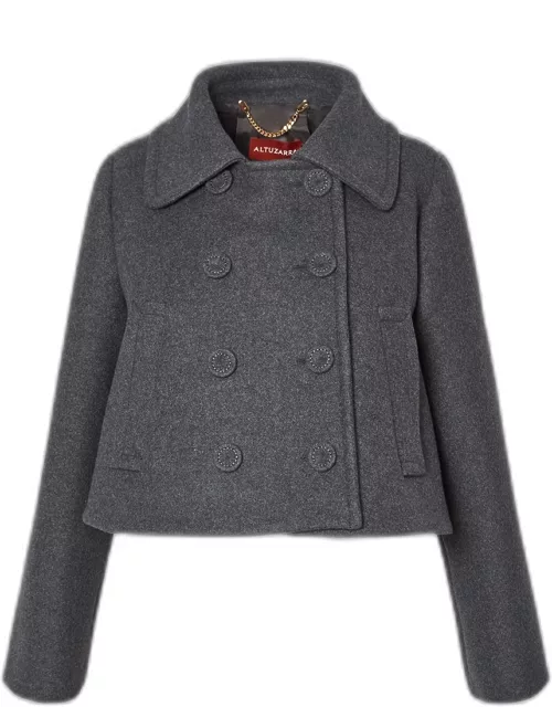 Engel Double-Breasted Cropped Wool Coat