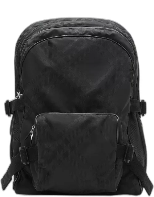 Men's Nylon Jacquard Check Backpack