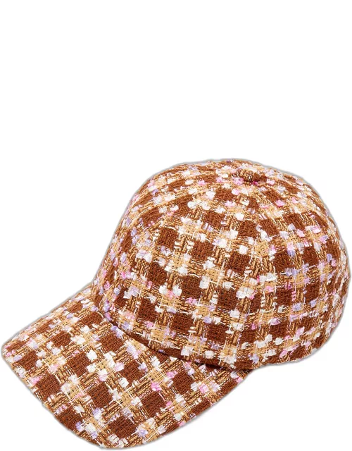 Brown Tweed Boucle Baseball Hat