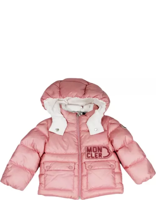Moncler Abbaye Down Jacket Padded With Real Goose Down With Detachable Hood, Zip Closure And Pockets On The Front