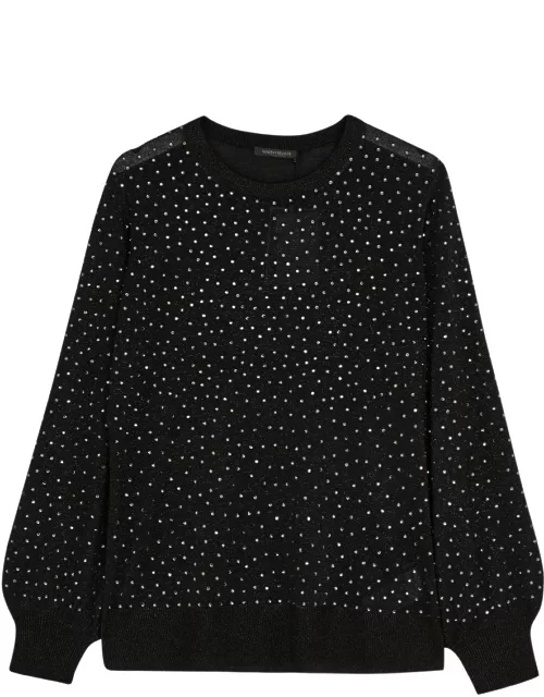 Marina Rinaldi Acqua Embellished Metallic-knit Jumper - Black - M (UK 16 / XL)